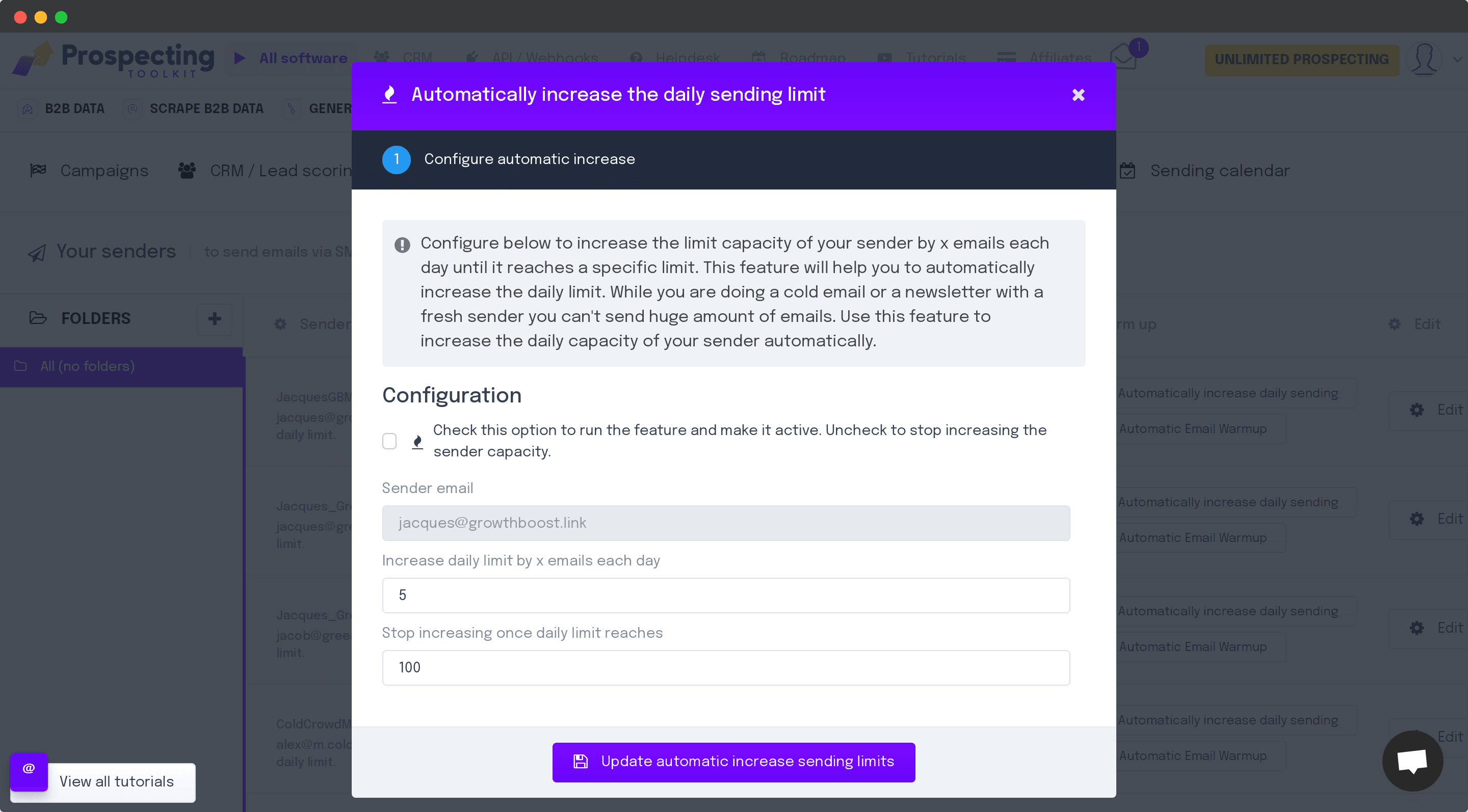 Automatic Cold Email Sending Ramp Up