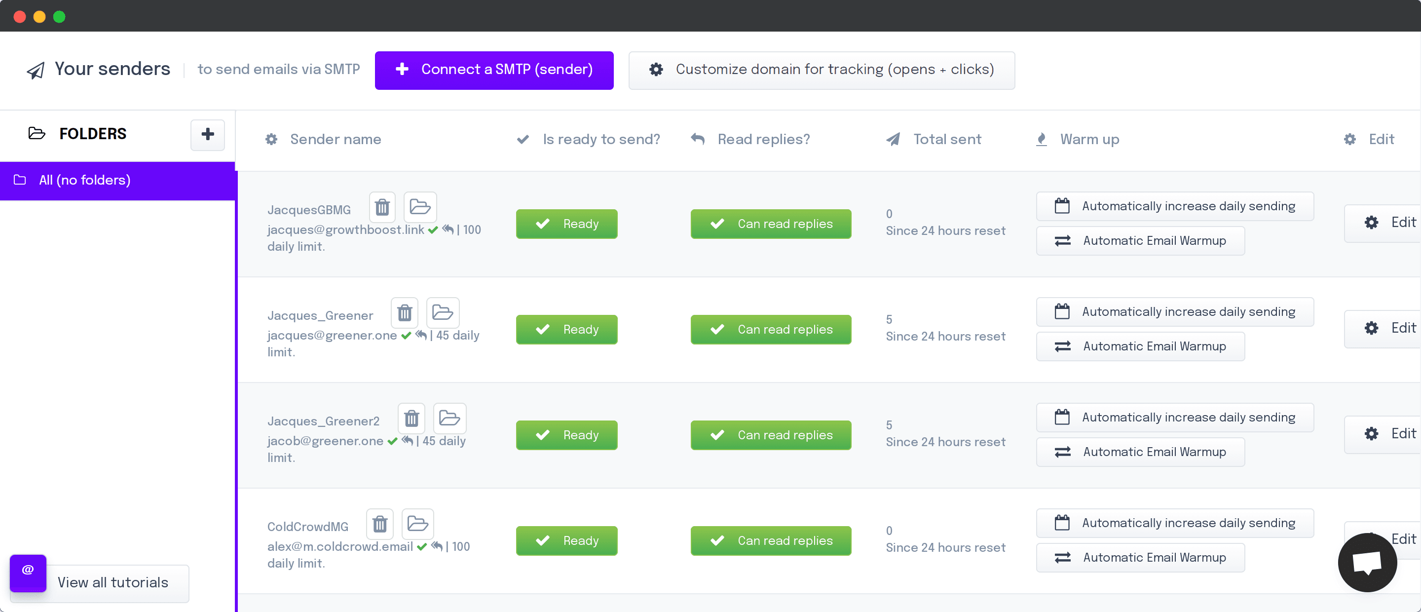 Unlimited Email Senders